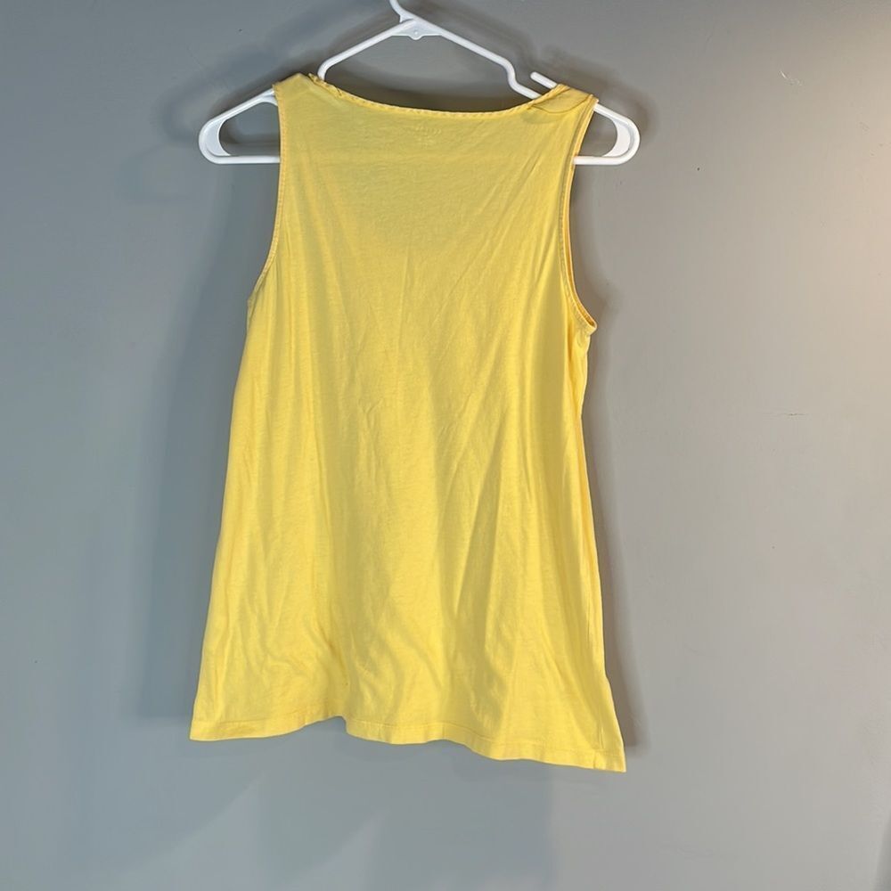 Yellow Ruffle Scoop Neck Tank Top - Picture 5 of 7